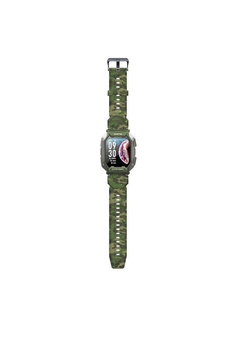 NIBEMINENT 1.71 Inch Smartwatch Green with HD Rectangle Screen Camouflage Green - Image 5