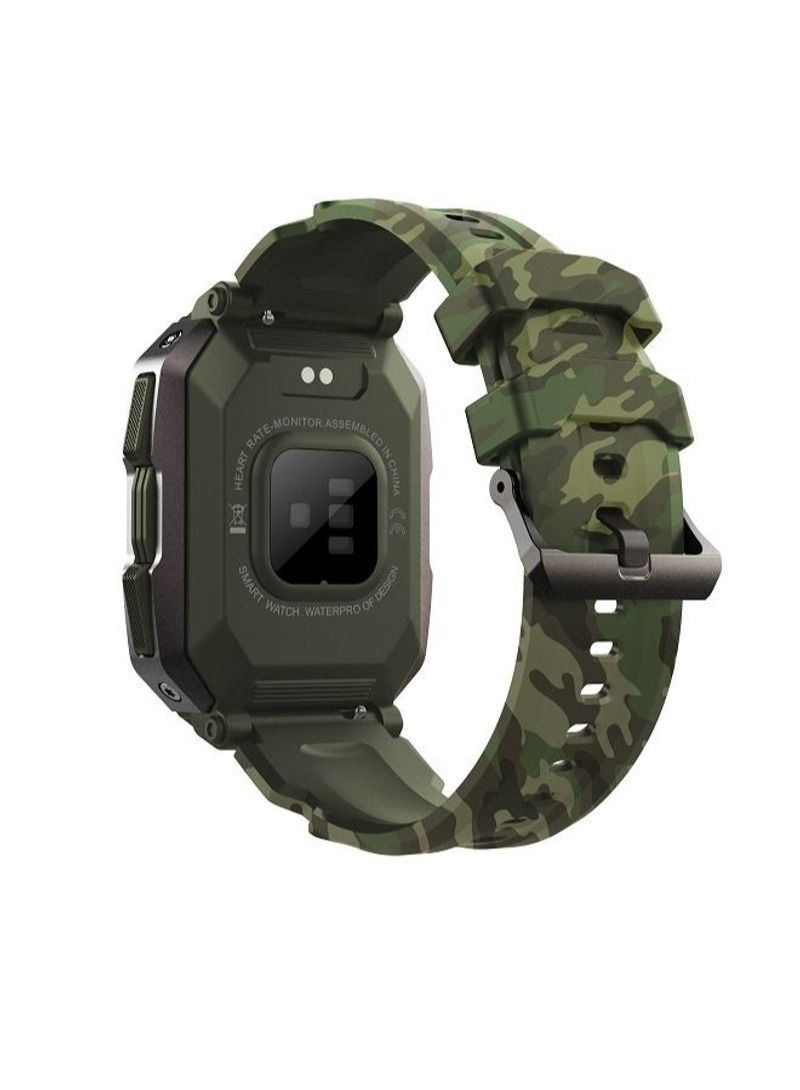 NIBEMINENT 1.71 Inch Smartwatch Green with HD Rectangle Screen Camouflage Green - Image 4