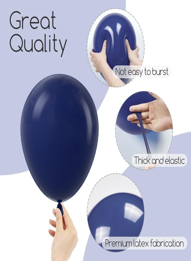 awenztech 120pcs Navy Blue Balloons, 18 12 10 5 inch Navy Blue Balloons Different Sizes Dark Blue Balloon Arch Kit for Graduation Wedding Birthday Party Decorations - Image 3