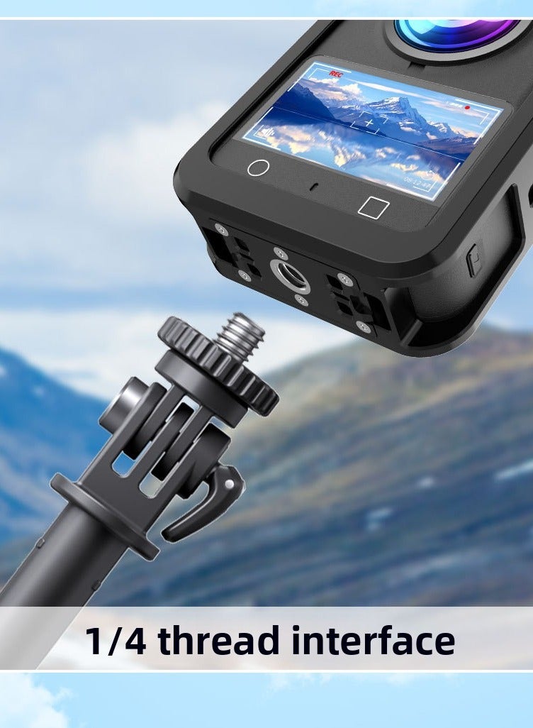 Protective Frame for DJI OSMO 360 Camera Aluminum Alloy Cage with Cold Shoe & 1/4 Mount, Magnetic Quick Release, Full Port Access, Battery Slot Design, Durable & Lightweight - Image 5