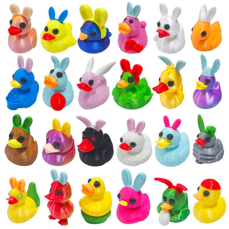 Cherislpy 24 Pcs Prefilled Easter Eggs with 3D Print Easter Ducks Toys Inside for Kids Girls Boys Easter Basket Stuffers Party Favors Gifts Easter Egg Fillers Hunt - Image 2