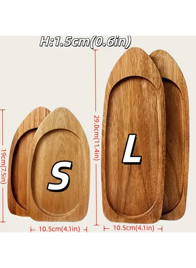 A Spaceship Shaped Hardwood Wooden Tray Multifunctional Solid Wood Serving Tray Natural Texture Durable Crack Resistant For Serving Meals Tea Sets Fruits Vegetables And Jewelry Ideal For Home Use Elegant Decor - Image 1