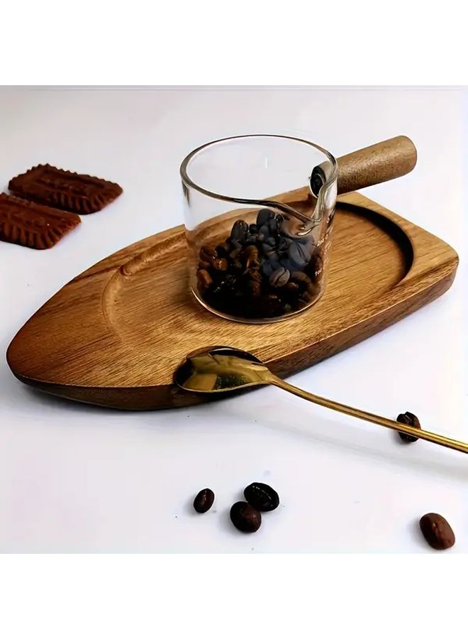 A Spaceship Shaped Hardwood Wooden Tray Multifunctional Solid Wood Serving Tray Natural Texture Durable Crack Resistant For Serving Meals Tea Sets Fruits Vegetables And Jewelry Ideal For Home Use Elegant Decor - Image 2