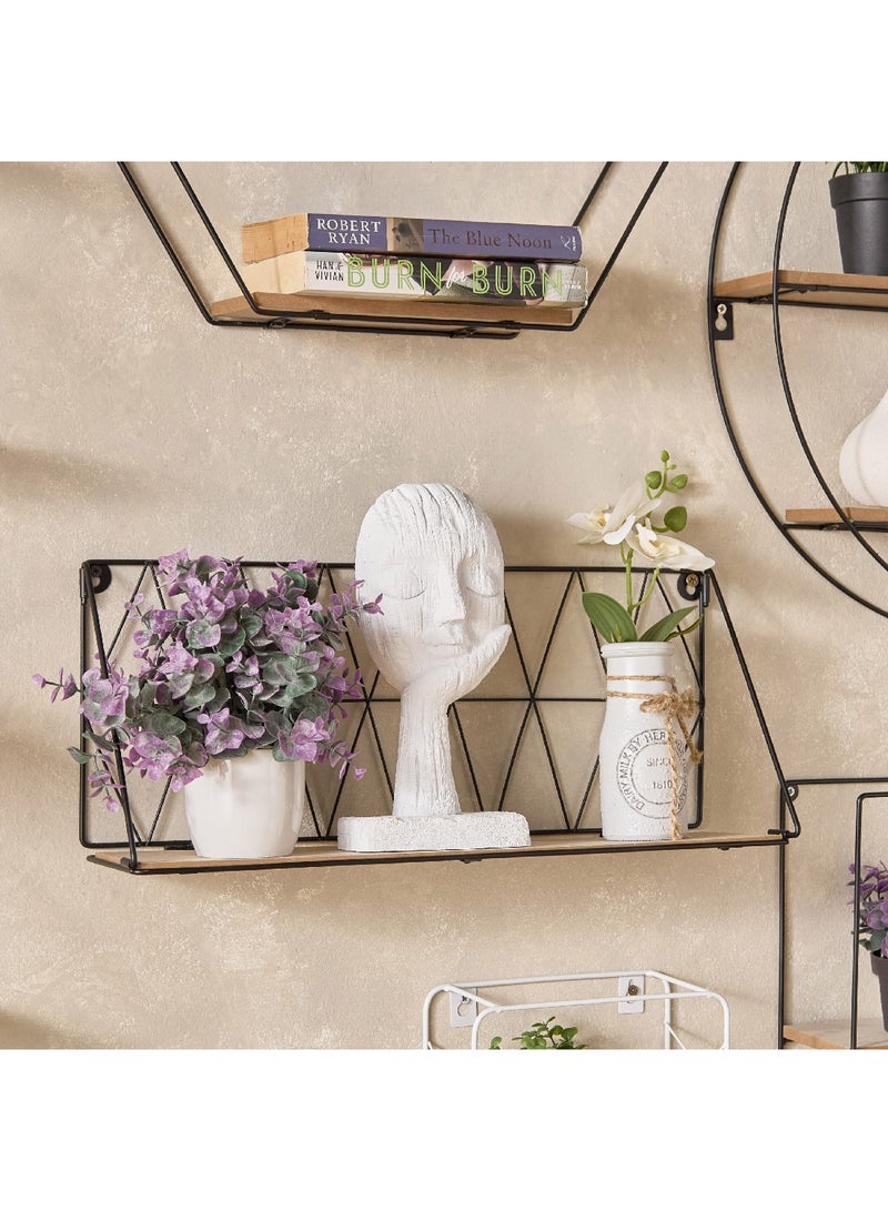 Home Box Sera Foldable Metal Wall Shelf with MDF Board 48 x 20 x 13 cm  - Image 1