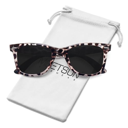 MEETSUN Polarized Sunglasses for Men Women Classic Retro Square Frame Driving Sun Glasses UV400 Protection Grey Leopard - Image 1