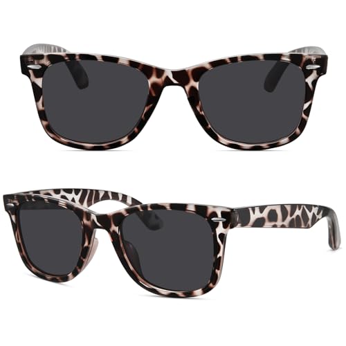 MEETSUN Polarized Sunglasses for Men Women Classic Retro Square Frame Driving Sun Glasses UV400 Protection Grey Leopard - Image 3