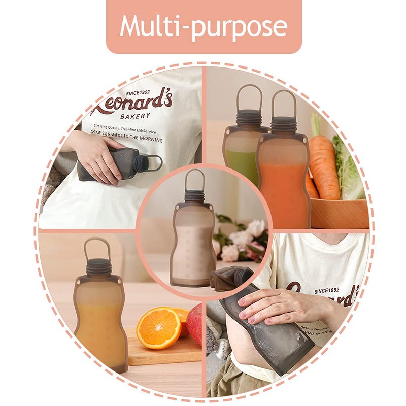 haakaa Breastmilk Storage Bags Silicone Milk Storage Bags for Breastfeeding Reusable & Leakproof, 9oz/260ml, 10 PK - Image 3