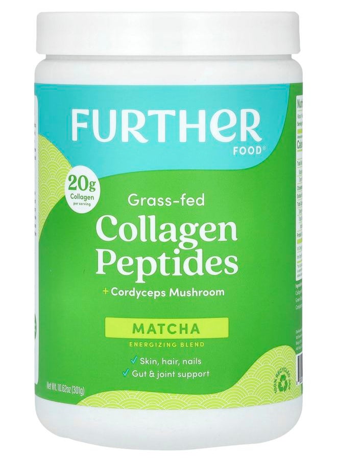 Further Food Grass-Fed Collagen Peptides + Cordyceps Mushroom Matcha 10.62 oz (301 g) 