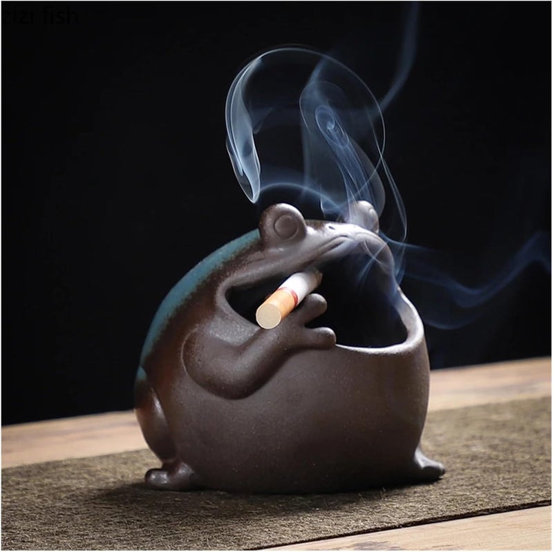 Cute Cartoon animal Ceramic Ashtray - Anti-Fly Ash Storage Box For Home Decor And Gifts - Image 4