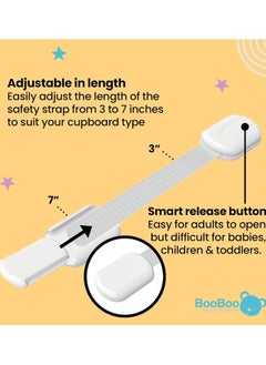 General (10 PACK) Premium Cabinet Locks Baby Proofing, Child Proof Cabinet Locks with 3M Adhesive, Drawer Locks Baby Proofing Cabinets with No Drilling, 3M Adhesive + 4 Extra Stickers  - Image 3