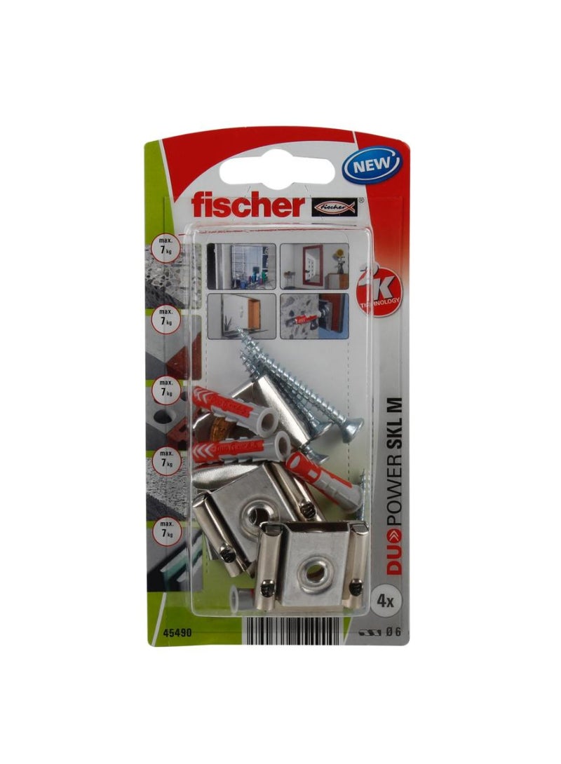 Fischer DuoPower Mirror Fixing Set 4Pcs