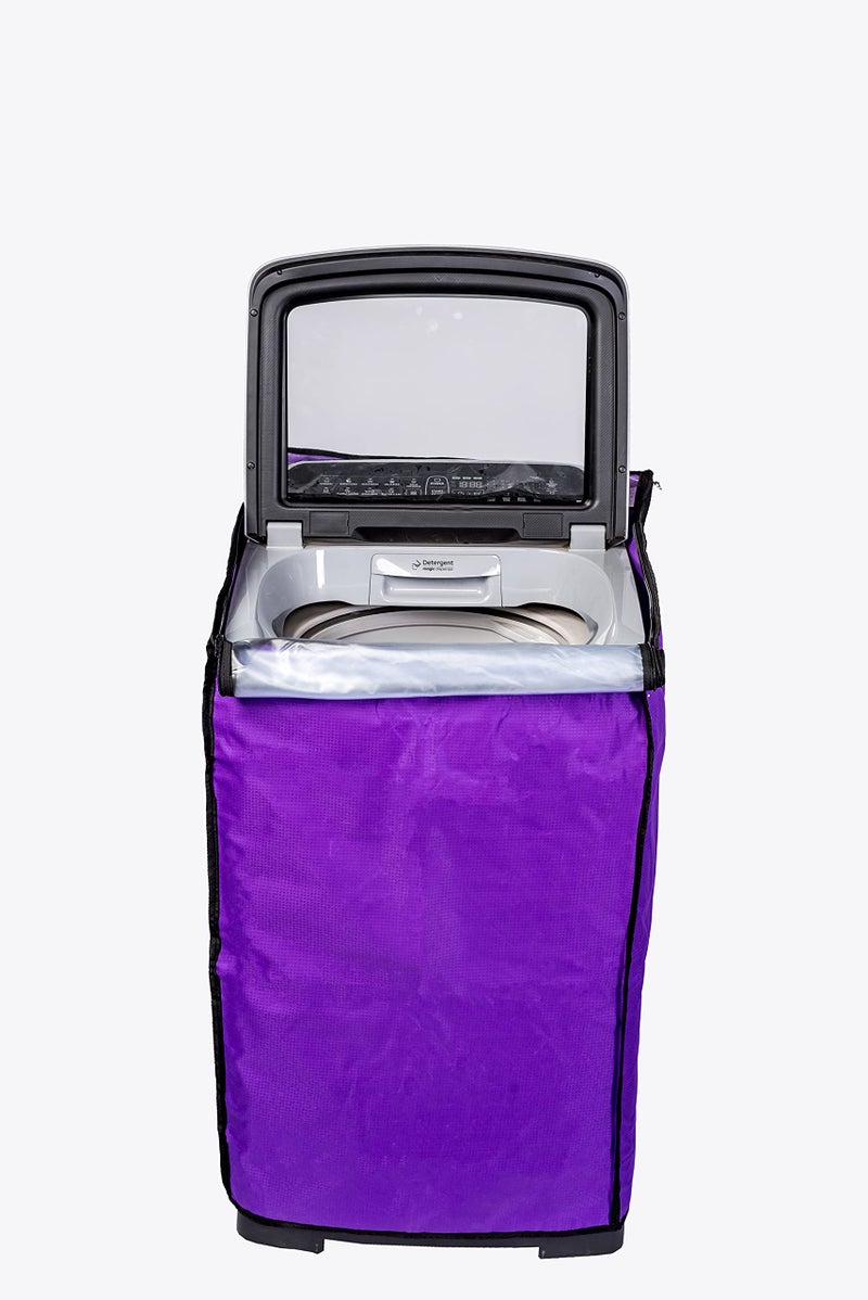 Classic Top Load Washing Machine Cover Suitable for Whirlpool 360°/Stain Wash Back Panel 6.0 Kg, 6.5 Kg, 7 Kg, 7.2 Kg, 7.5 Kg (58cms X 58cms X 97cms) Color - Purple - Image 1