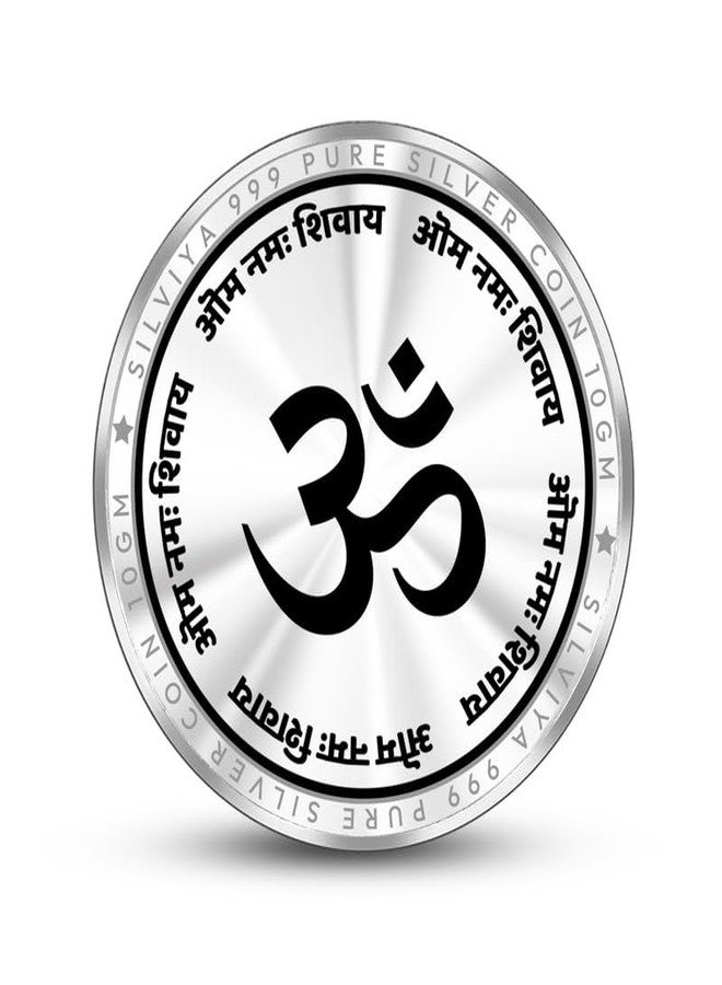Silviya BIS Hallmarked Lord Shiva 999 Pure Silver Coin (10 Gram) Round Shape: Sacred Temple Gift - Hindu God Blessing Coin - Kedarnath Dham Pilgrimage Souvenir - Image 3