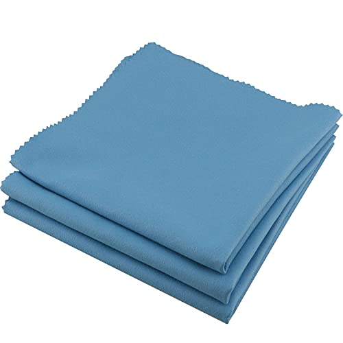DGBRSM 3pcs Guitar Cleaning Cloth, Violin Cleaning Cloth, Microfiber (11.8" x 11.8" Cloth), Musical Instrument Cleaning Polishing Cloth for Musical Instrument Guitar Violin Piano Clarinet, Blue - Image 1