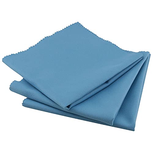 DGBRSM 3pcs Guitar Cleaning Cloth, Violin Cleaning Cloth, Microfiber (11.8" x 11.8" Cloth), Musical Instrument Cleaning Polishing Cloth for Musical Instrument Guitar Violin Piano Clarinet, Blue - Image 3