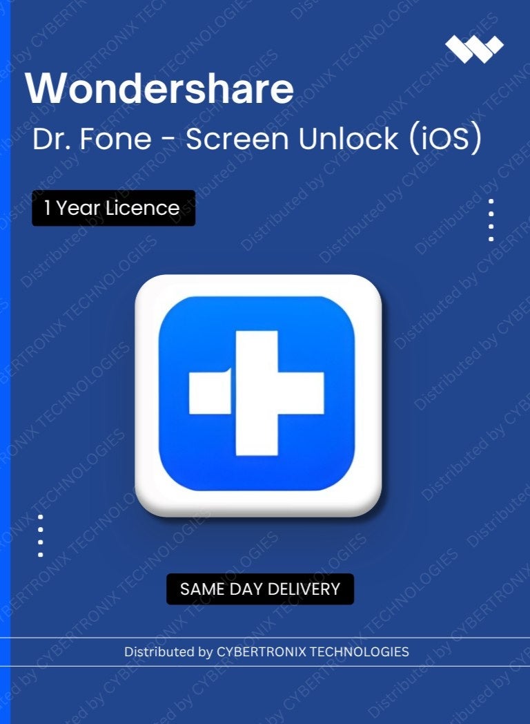 Wondershare Dr.Fone - فتح الشاشة (iOS) | 1 سنة | ترخيص رقمي | توصيل في نفس اليوم