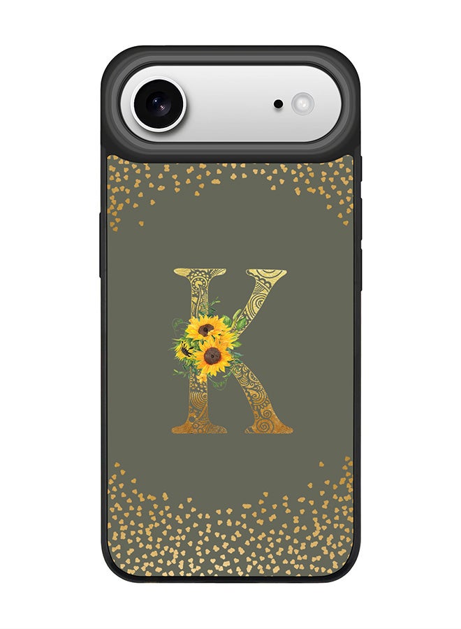 Stylizedd iPhone Air Case, [Compatible with MagSafe] Slim Magnetic cover Phone Case iPhone Air -Custom Floral Monogram - K  (Olive Green ) - Image 1