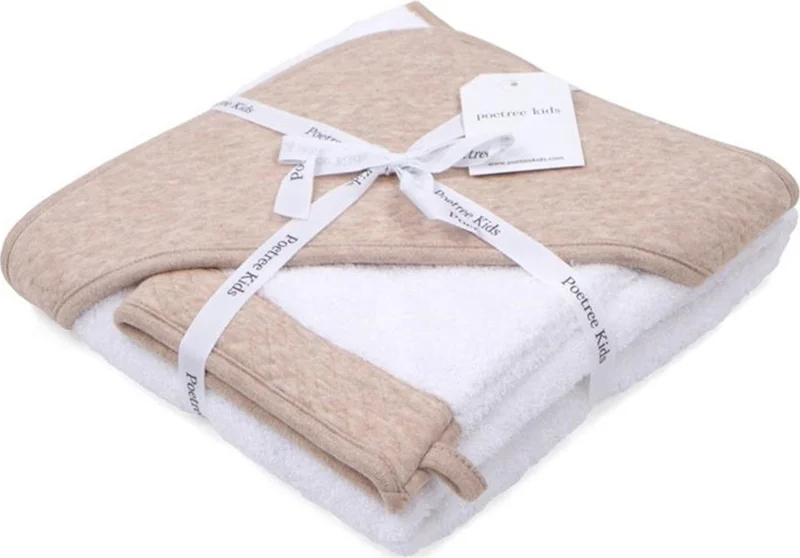 Poetree Kids Chevron Camel Towel Swaddle Pouch Set
