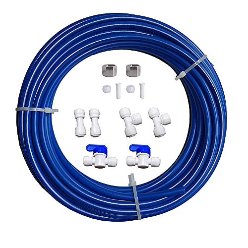 Malida RO Water Systems Ice Maker Kit 1/4" for Reverse Osmosis Systems and Water Filters (Blue Water Pipe) - Image 1