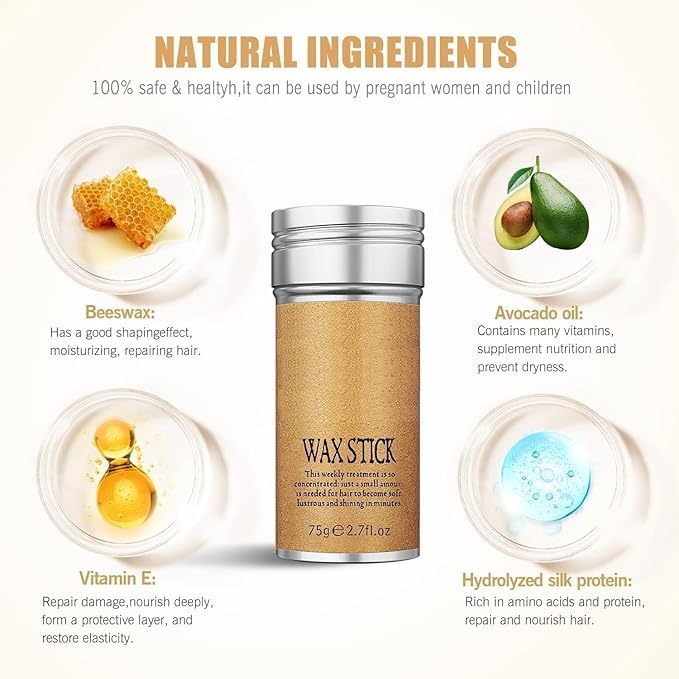QIBEST Hair Wax Stick NonGreasy Hair Wax for Men and Women Strong Hold Wax Stick for Hair Women Baby Hair Fixer Women Hair Stick for Frizzy Hair Hair Wax Men Styling Solution - Image 2