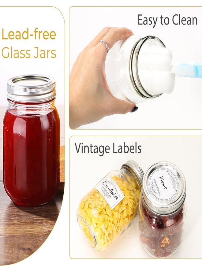 CycleMore 16 oz Mason Jars With Airtight Lids and Brands 15 Pack Glass Canning Jars with Regular Mouth, Pint Clear Glass Jar For DIY Projects, Food Storage and Fermenting with Brush & 24 Labels - Image 3