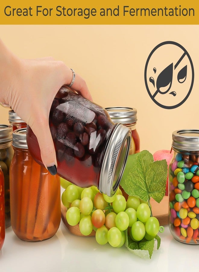 CycleMore 16 oz Mason Jars With Airtight Lids and Brands 15 Pack Glass Canning Jars with Regular Mouth, Pint Clear Glass Jar For DIY Projects, Food Storage and Fermenting with Brush & 24 Labels - Image 5