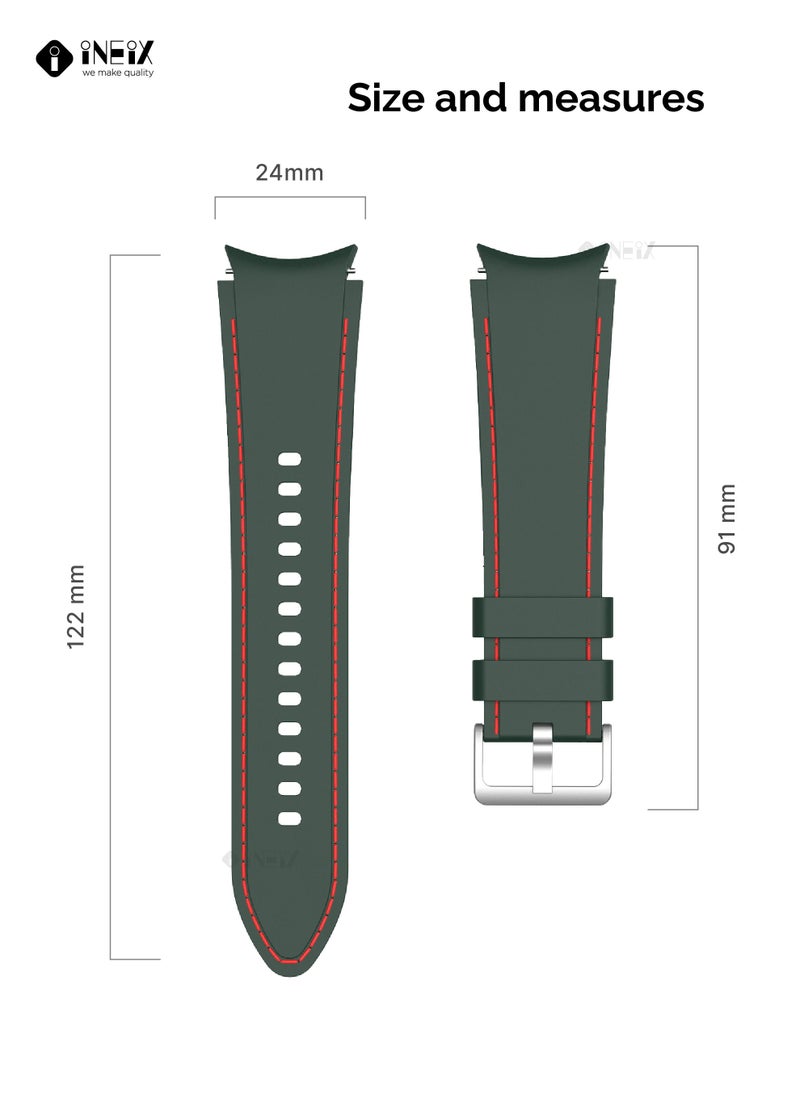 INEIX Silicone Replacement Strap For Samsung Galaxy Watch 42 mm Dark Green  - Image 5