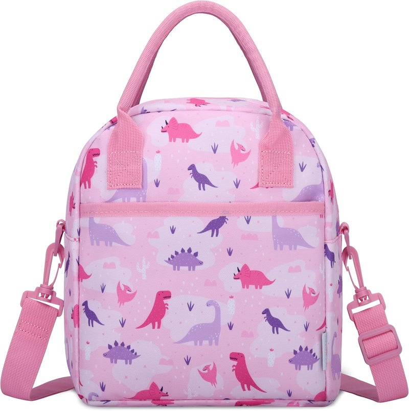 Vaschy Lunch Box Bag for Kids, Insulated Lunchbox Tote for Toddler Little Girls School Daycare Kindergarten Dinosaur - Image 1