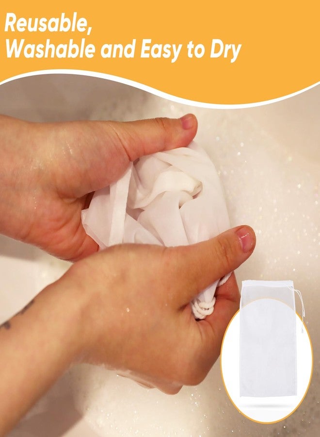 Yolev 6 Pack Nut Milk Bag Reusable Nylon Cheese Cloth Bag for Straining Washable Fine Mesh Nut Bags Strainer 12×8 In for Straining Fruit Juice Coffee Tea Yogurt Cheese Tofu Cold Brew Filter Bags - Image 3