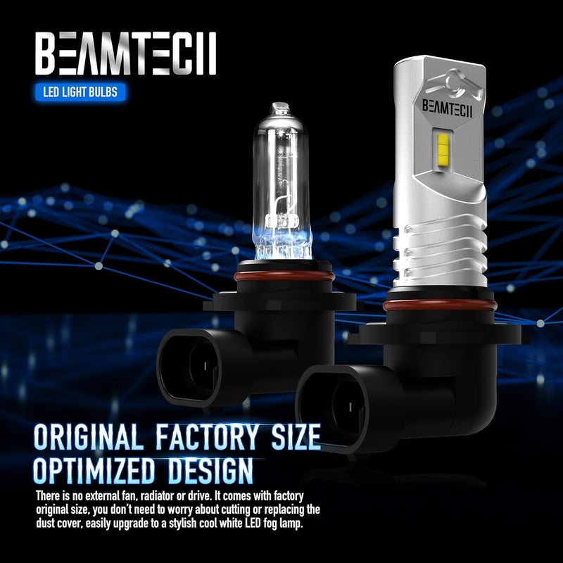 BEAMTECH H10 Fog Light Bulbs - 6500K Xenon White, 800 Lumens, Set of 2 - Image 2