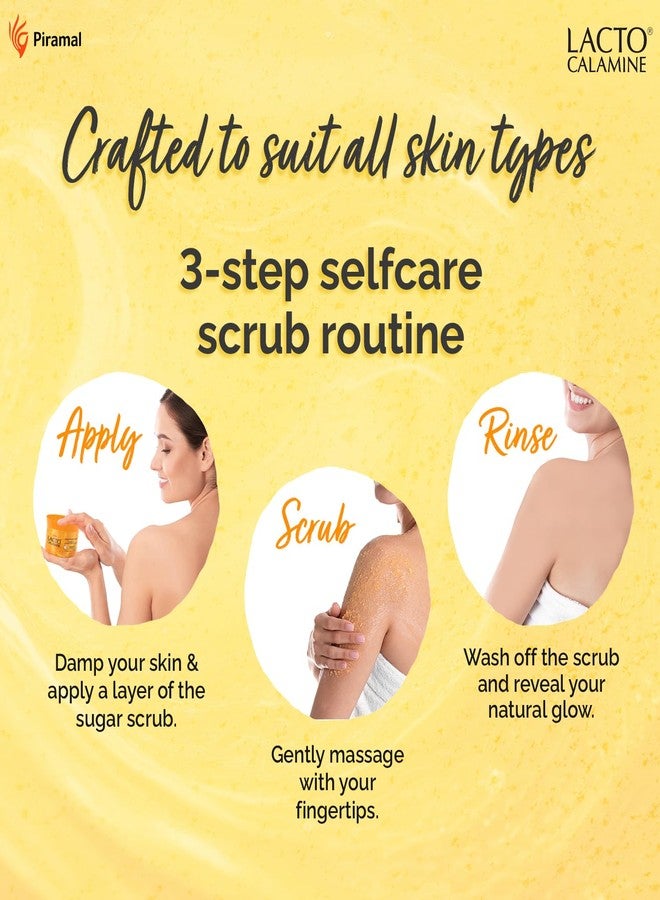 Lacto Calamine Vitamin C Sugar Body Scrub | 200 g | Gentle Body Exfoliator | Body Scrub for Healthy & Glowing Clear Skin | Vitamin C, Sugar & Grape Seed Extract Removes Tan & Dead Skin Cells - Image 3