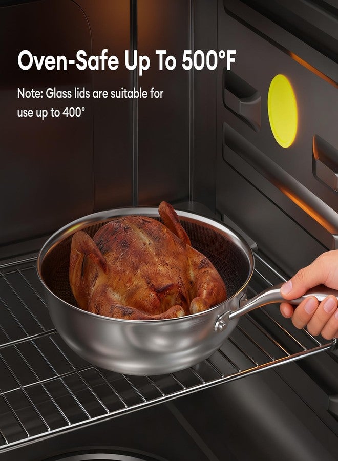 COOKER KING مقلاة ووك من كوكر كينج مقاس 10 بوصات مع غطاء، مقلاة ووك هجينة غير لاصقة بجودة احترافية، مقلاة ووك ومقلاة تقليب من الفولاذ المقاوم للصدأ، مقبض بارد الملمس، آمنة للاستخدام في غسالة الصحون والفرن، متوافقة مع جميع أنواع المواقد - Image 4