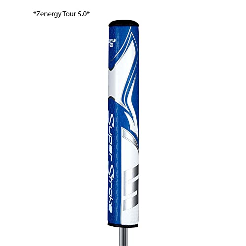 Super Stroke SuperStroke Zenergy Tour 3.0 Golf Putter Grip with No Taper Enhanced SPYNE Technology, New Multi-Zone Texturing and Tech-Port, Blue/White - Image 4