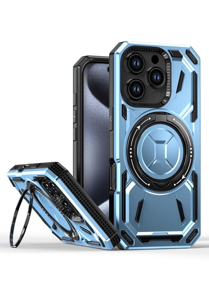GOLDEN MASK GOLDEN MASK For iPhone 16 Pro Armored II Series Mag-Safe Magnetic Holder Phone Case (Blue)