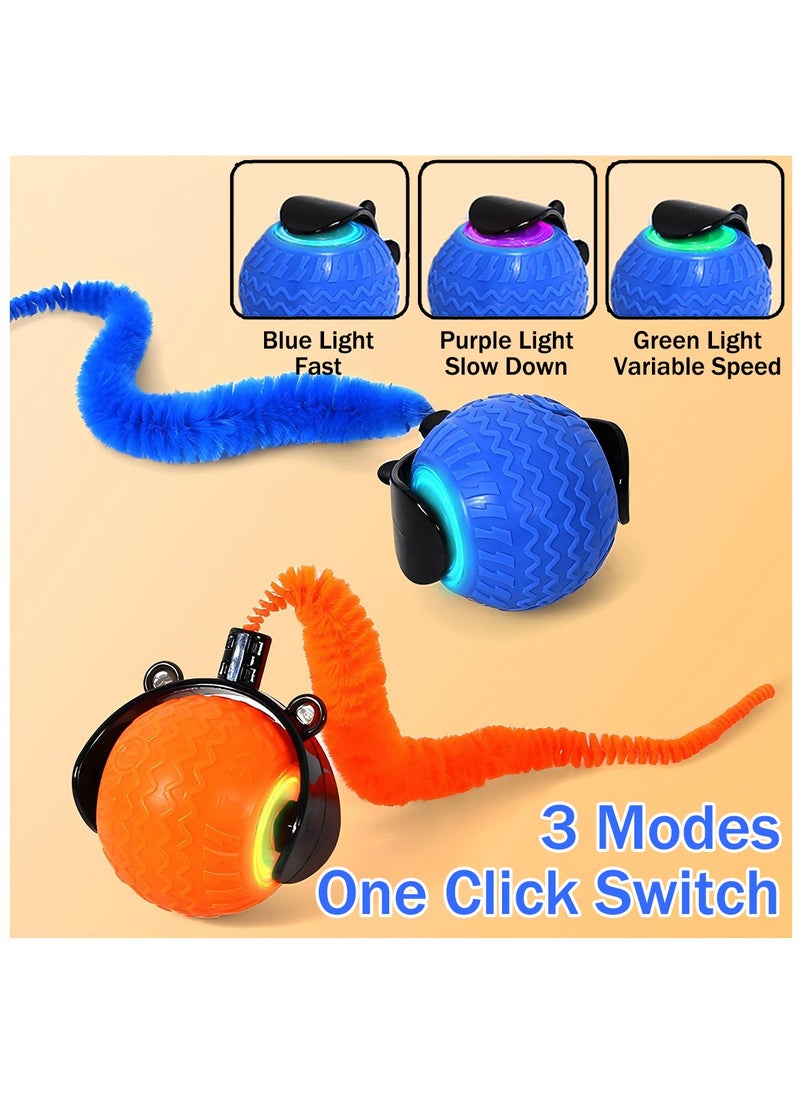 Generic - Smart Interactive Cat Toy Smart Ball with Tail Automatic Obstacle Avoidance 360° Rotating Rolling Pet Ball Indoor Cat and Dog Playmate 3 Modes LED Light Stimulate Hunting Instinct (Orange) - Image 1