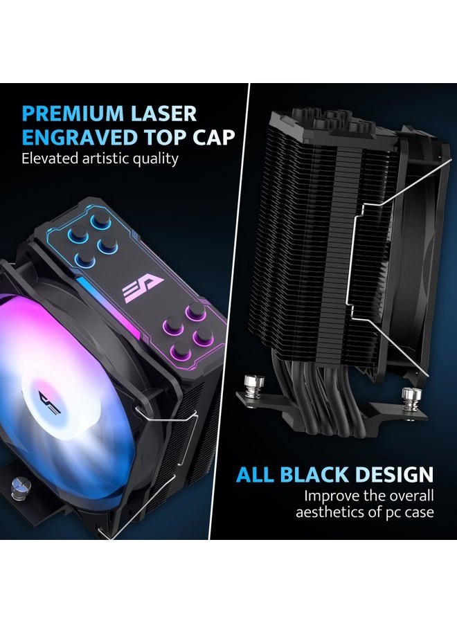 DarkFlash Z4Pro Mist CPU Cooler, 120mm Single-Tower, TDP 200W, 4×Ф6mm Heatpipes, ARGB PWM PC Fans, CPU Air Cooler Compatible with Intel LGA115x/12xx/17xx; AMD AM4/AM5, 155mm in Height(White) - Image 5