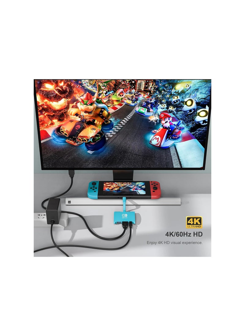 SYOSI - Switch Dock Adapter Fit for Nintendo Switch/Oled, USB C To Hdmi Mini Travel Dock for TV, Portable TV Dock Charging Station with Hdmi USB 3.0 Port and 100w Fast Charging, Macbook, Samsung - Image 1