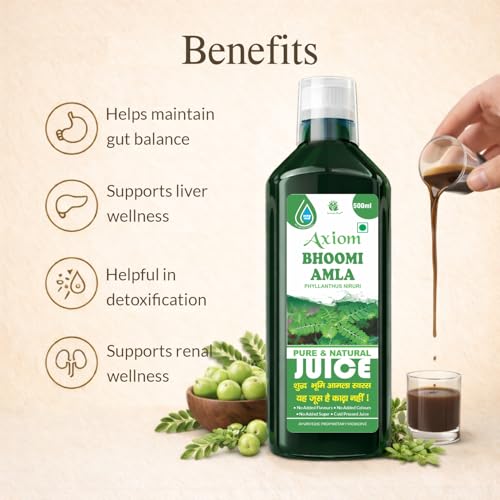 Axiom Ayurveda Bhoomi Amla Juice - 500 ml | Natural liver detoxifier | Strengthens the digestive system | Rich Supplement with Pure Bhumi Amla Herbs - Image 3