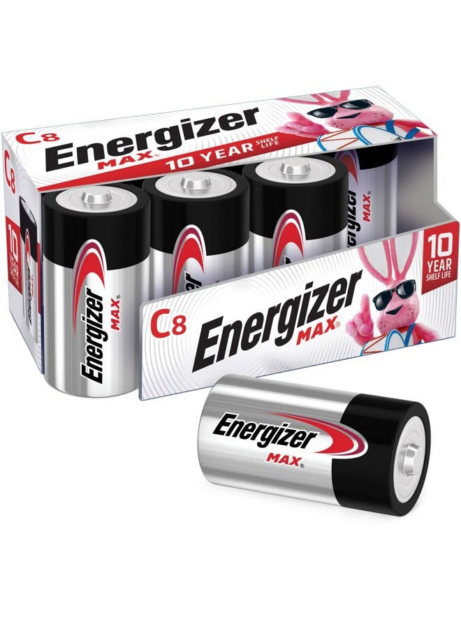 Energizer بطاريات MAX C، بطاريات قلوية C متميزة (عدد 8 بطاريات) - Image 1
