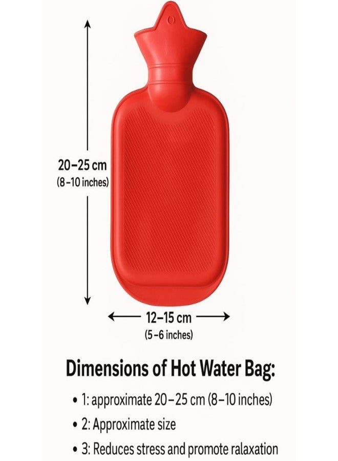 Hot Water Bag for Pain Relief, Shoulder and Period Pain, 20-25 cm, Red - Image 2