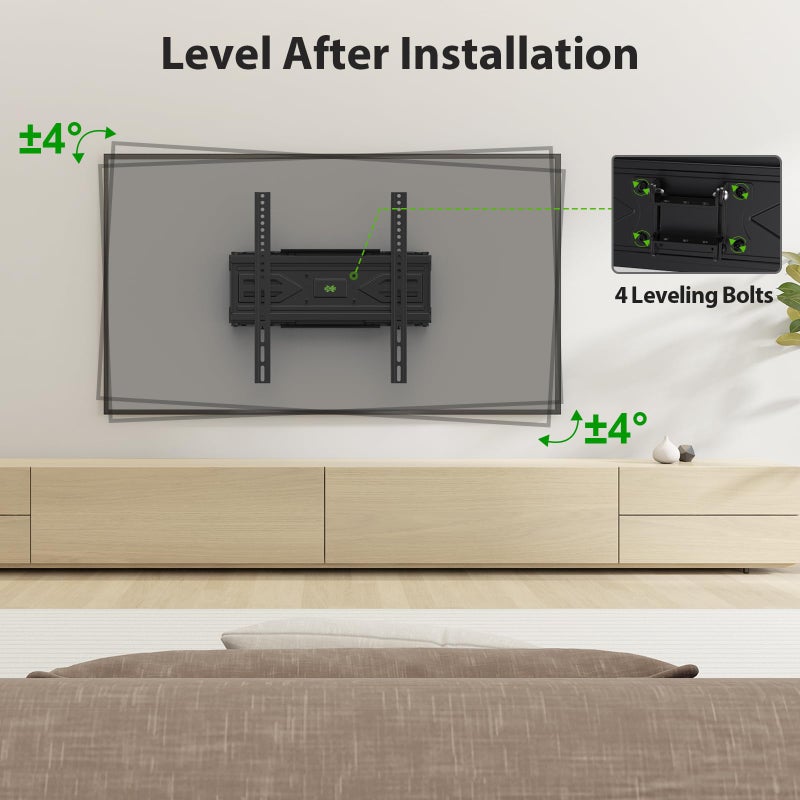 USX MOUNT Full Motion TV Wall Mount for Most 32-70 inch TVs up to 99 lbs, Wall Mount Bracket with Dual Articulating Arms, Swivel, Tilt, Max VESA 400x400mm, TV Mount Fits 12â€/16â€ Wood Studs - Image 4