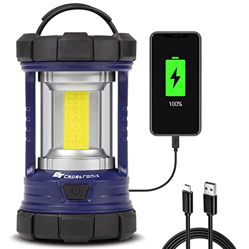 CT CAPETRONIX فانوس تخييم، 3200LM فانوس LED لانقطاع التيار الكهربائي، شاحن هاتف 4600mAh وفانوس قابل لإعادة الشحن، 5 أوضاع إضاءة لمصابيح وفوانيس التخييم للطوارئ/الأعاصير، ملحقات تخييم CT CAPETRONIX - Image 1
