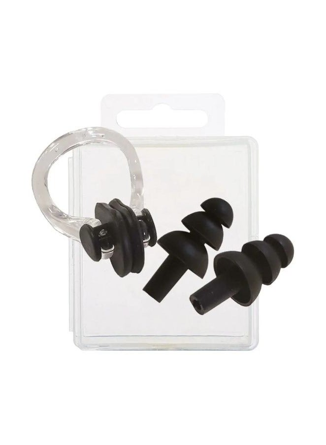 Generic Soft Silicone Waterproof Swimming Nose And Ear Ear Plugs + Box, Black  - Image 1