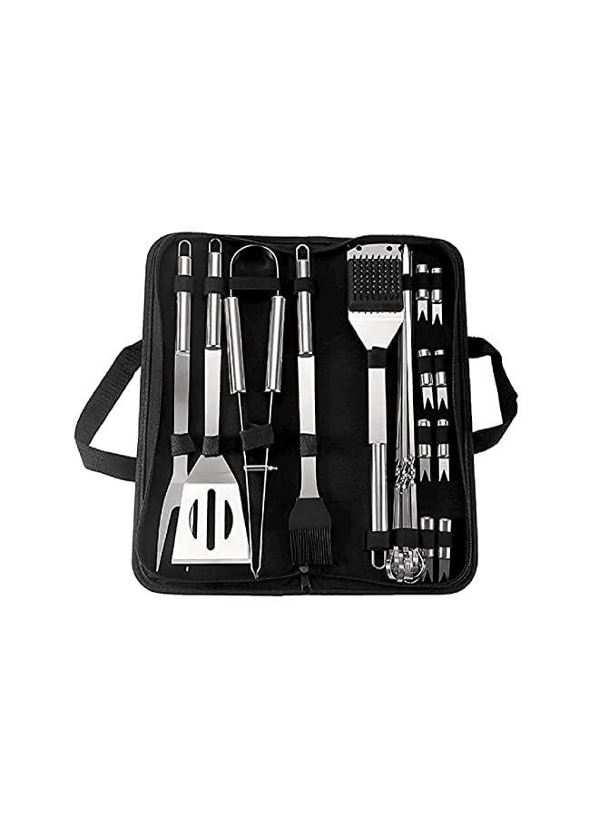 PROMASS Stainless Steel Bbq Grill Tool Set, For Kitchen Outdoor Picnic Camping Barbeque Cooking Grilling, With Carrying Bag (20Pcs) - Image 2