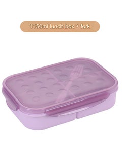 HaveDream Student Lunch Box With Fork, Microwaveable Lunch Box - Purple  - Image 1