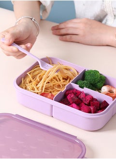 HaveDream Student Lunch Box With Fork, Microwaveable Lunch Box - Purple  - Image 5