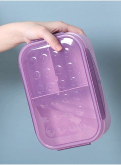 HaveDream Student Lunch Box With Fork, Microwaveable Lunch Box - Purple  - Image 2