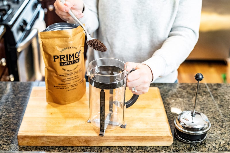 Primos Coffee Co. قهوة فرنسية مضغوطة، مطحونة خشن، برموس كوفي كو (تحميص متوسط، 12 أونصة) - Image 3