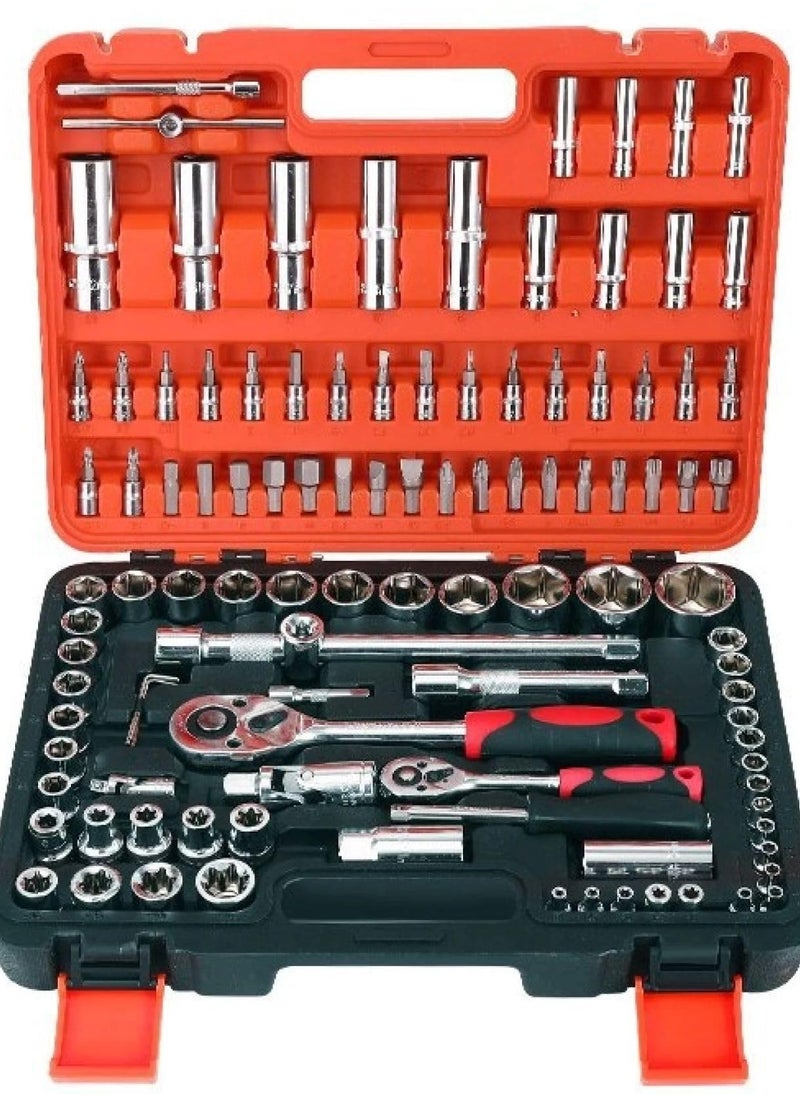 Generic Professional 108-Piece 14 & 12 Socket Wrench Spanner Set with Bits - Comprehensive Socket Set for DIY and Professional Use  - Image 1