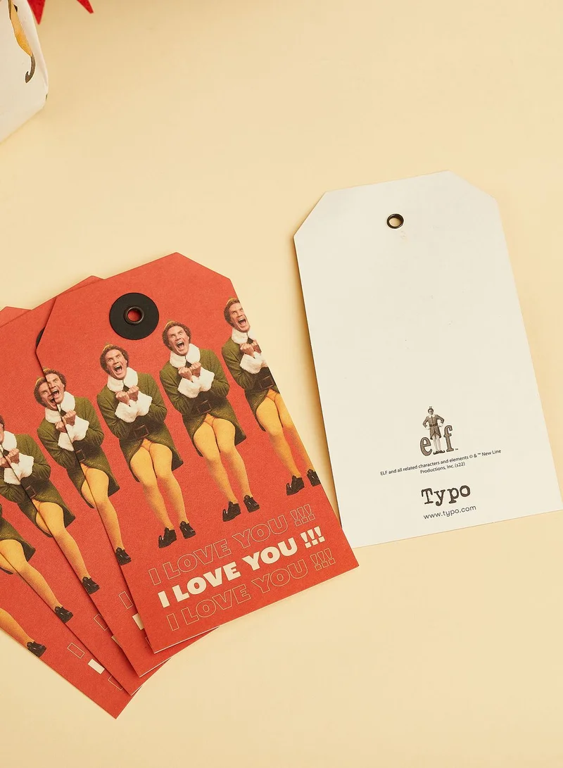 Typo Elf I Love You Gift Tag 5 Pack